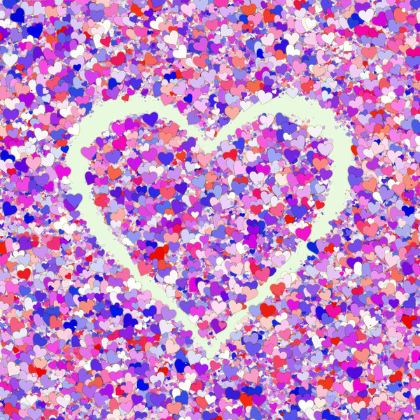 Lots Of Hearts Layered Pretty Valentine In A Collage