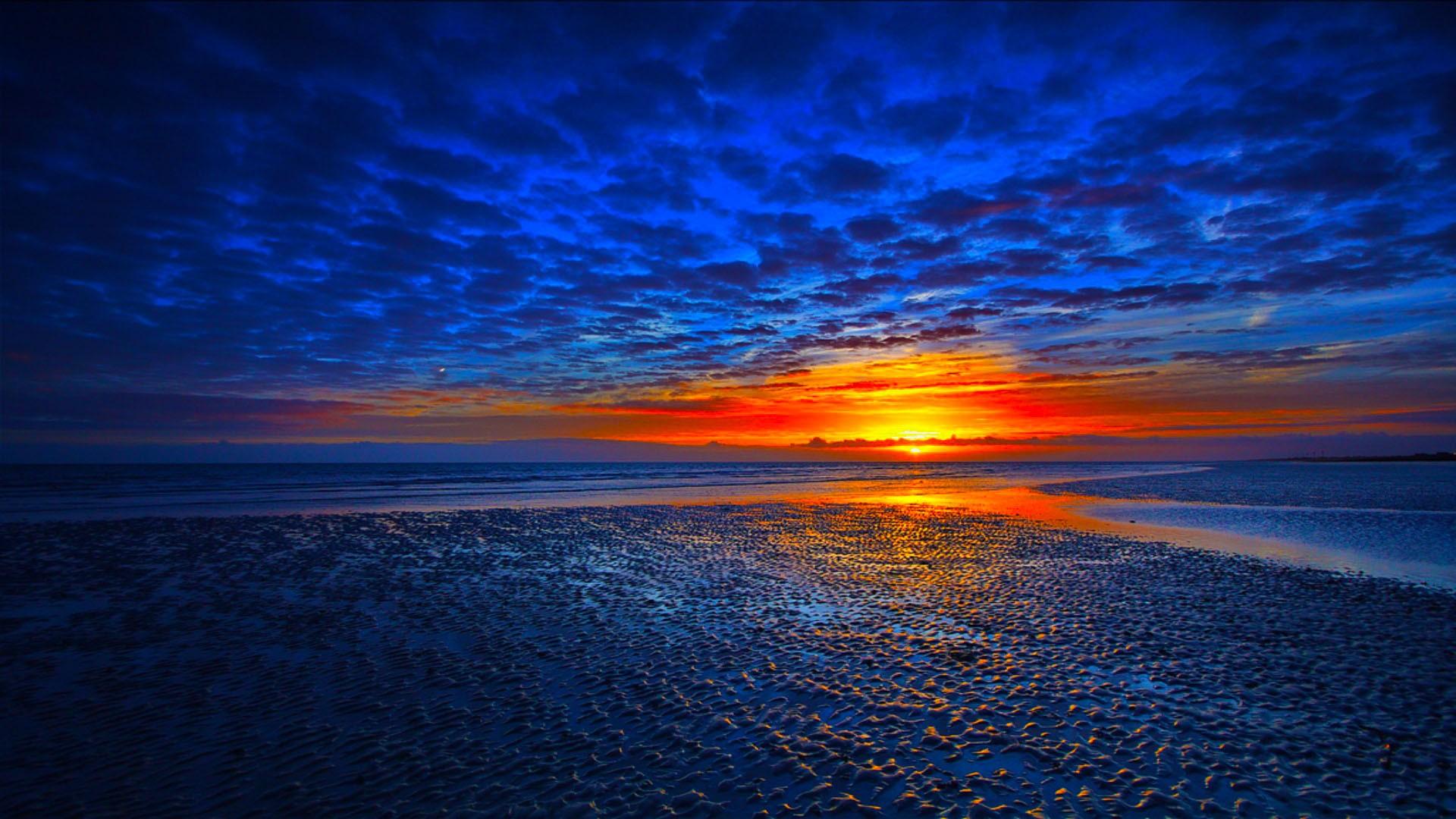 Beautiful Blue Sunset Landscape Wallpaper Nature Pics