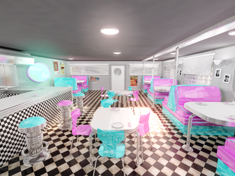 50s Diner Background S By Noisecheck