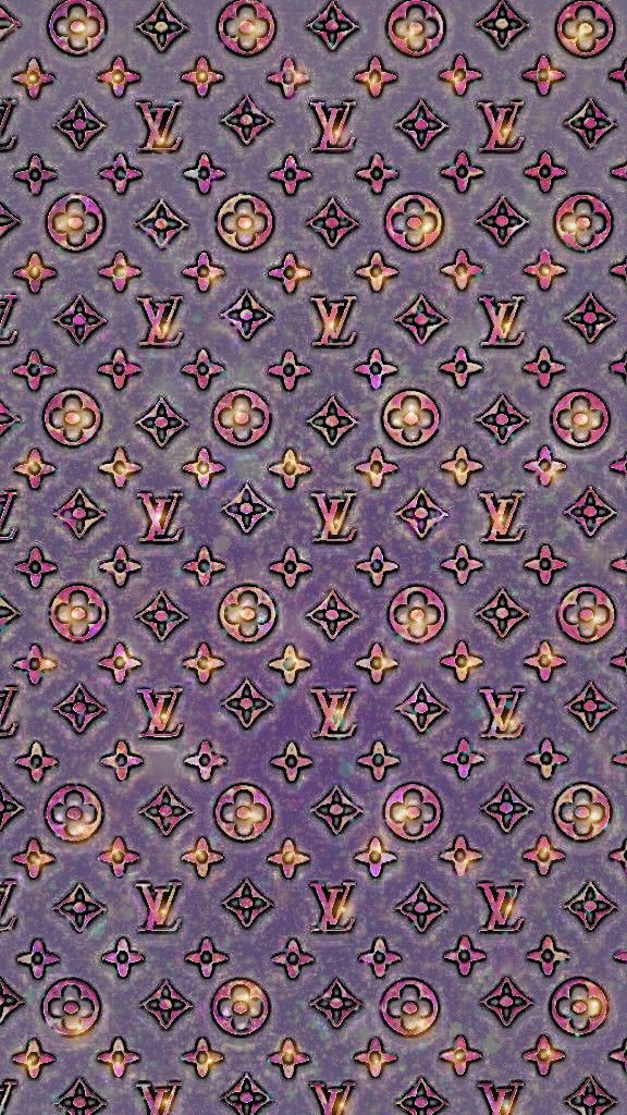Vintage Lv Pattern Made By Me Purple Glitter Sparkles