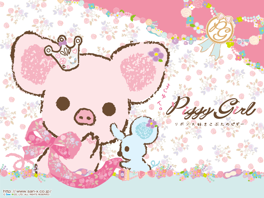 Piggy Girl Pink Wallpaper San X Desktop Kawaii