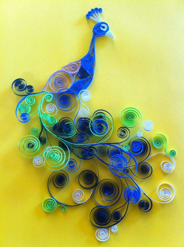 Beautiful paper peacock craft Creative quilled peacock craft for