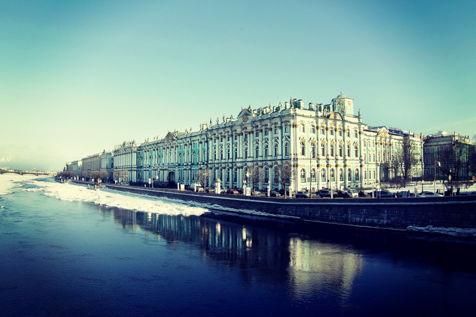 Saint Petersburg Hermitage Waterfront Stock Photos Image