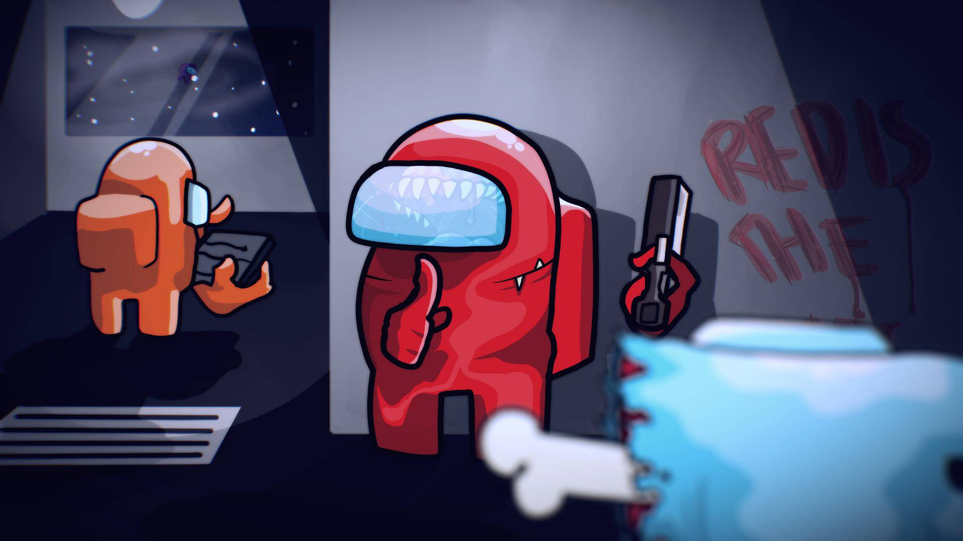 Among Us Red Wallpaper