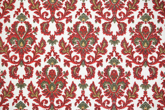 S Antique French Damask Wallpaper Beautiful Red And Green