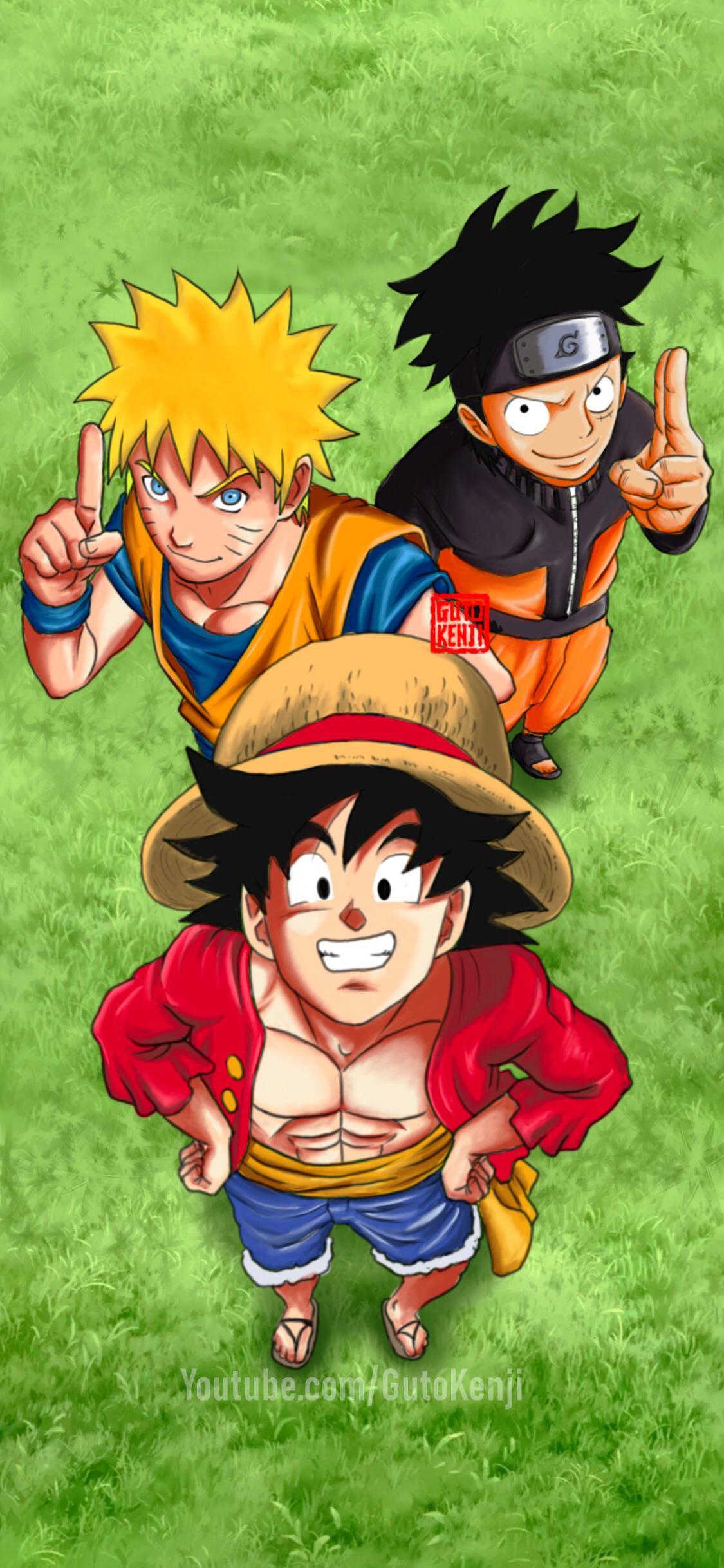Goku Naruto Luffy Mashup Wallpaper I Made Pc Mobile R