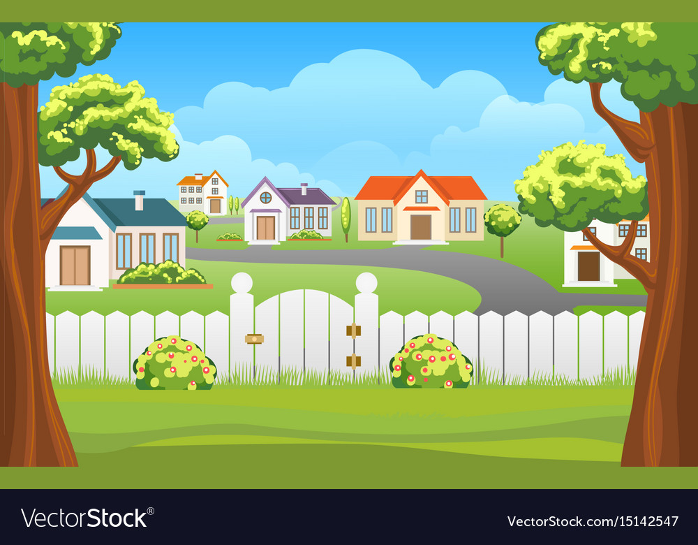 Outdoor Backyard Background Cartoon Royalty Vector