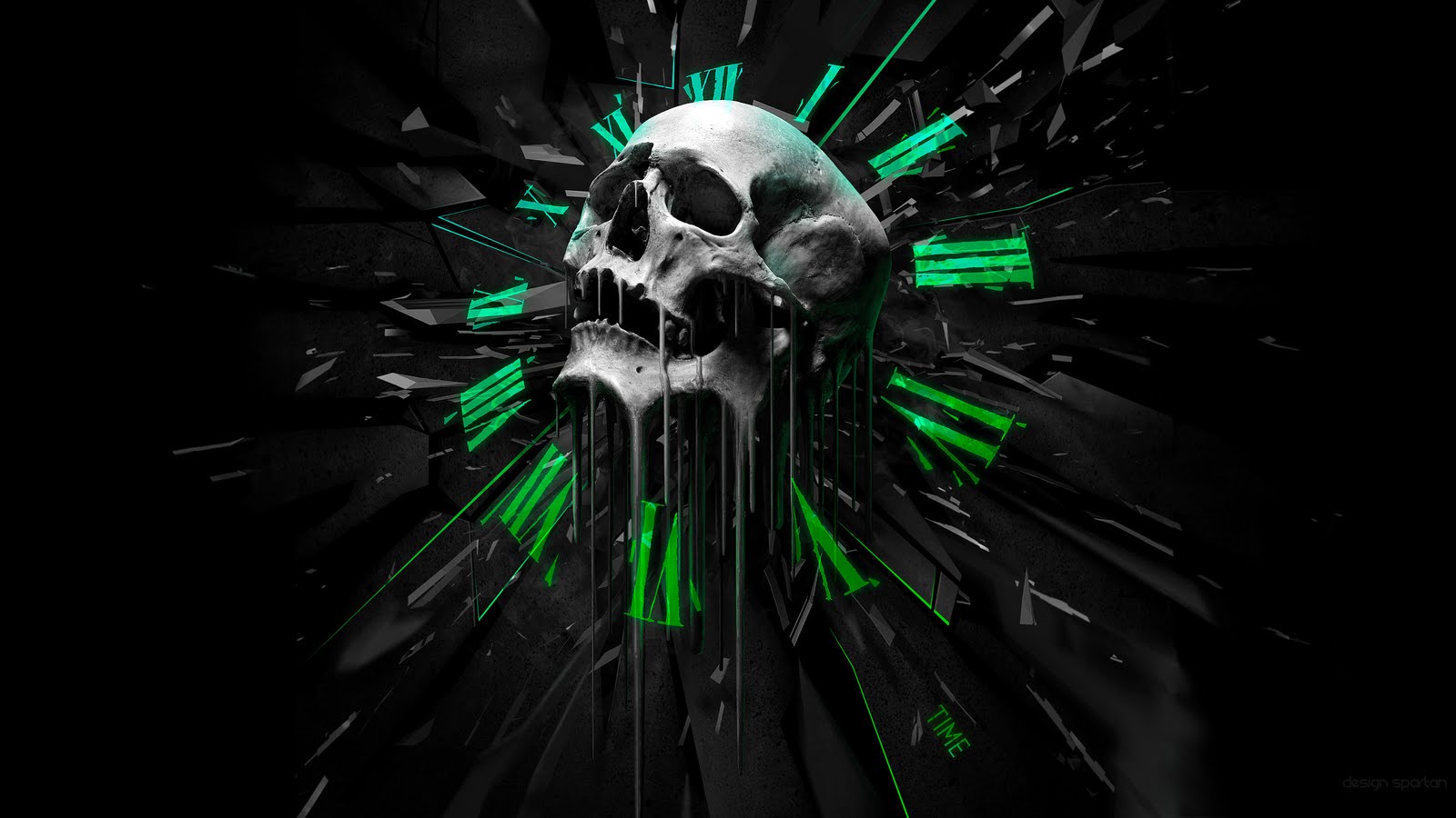 Clock Melting Skull Death HD Wallpaper Epic Desktop Background