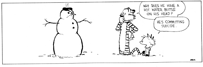 Calvin And Hobbes Snowman Mitting Suicide