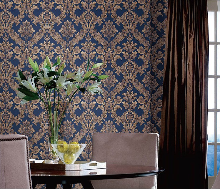 New 2014vintage Classic Beige French Modern Damask Feature Wallpaper