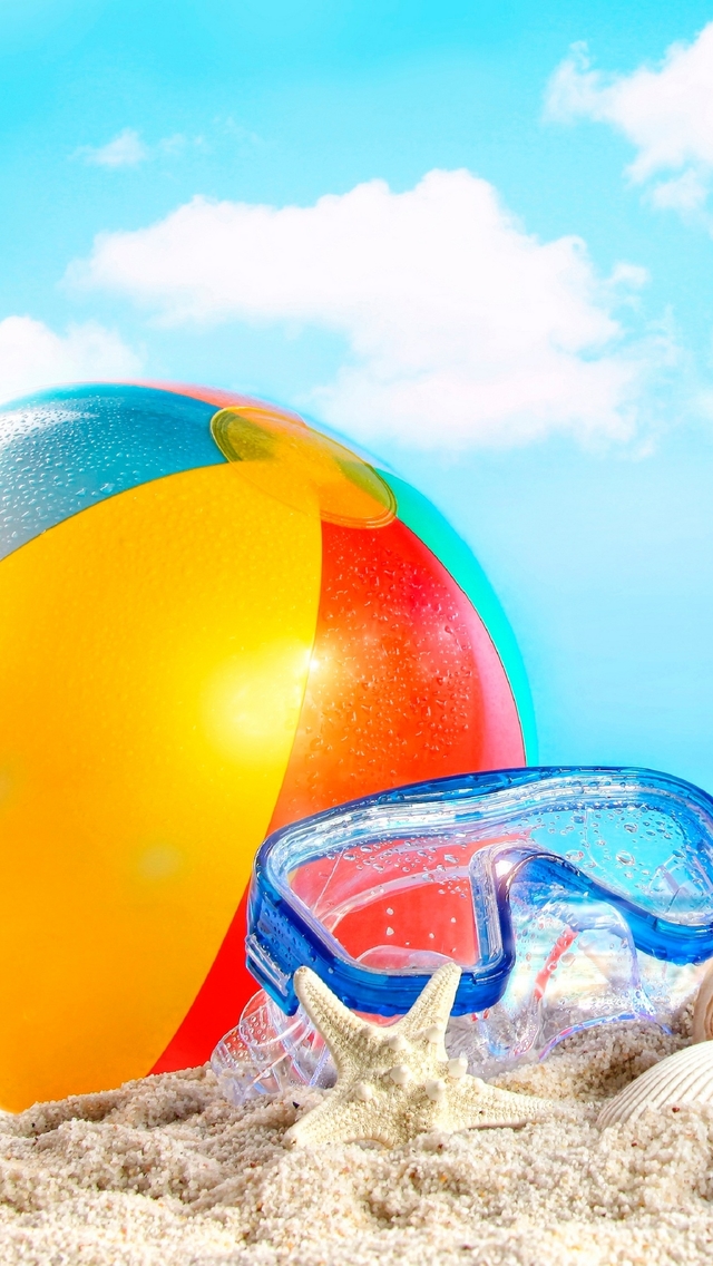 Beach Ball Wallpaper And Goggles