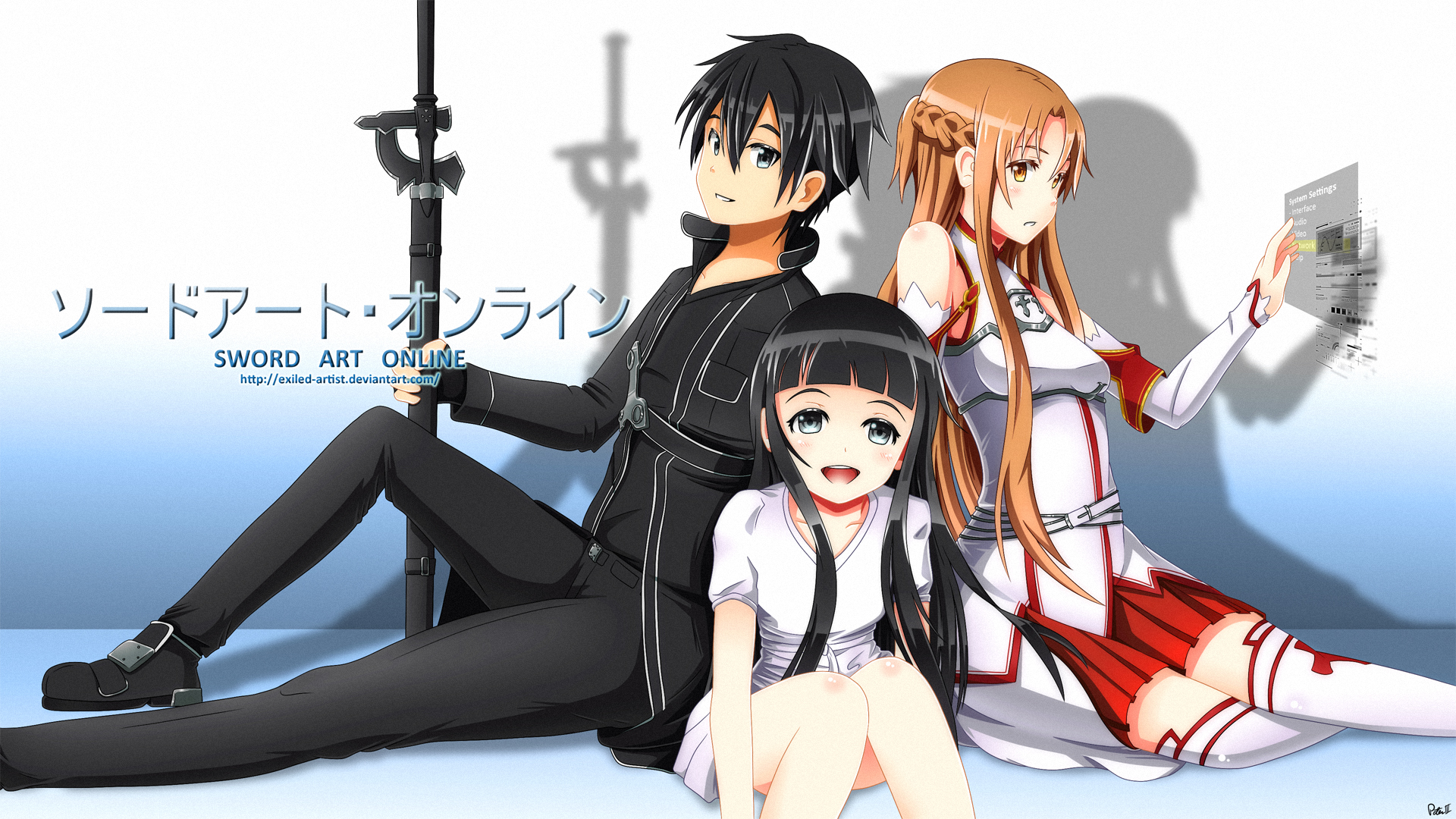 Kirito Asuna And Yui Sword Art Online HD Wallpaper Background