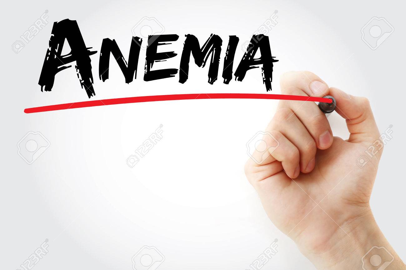 Hand Writing Anemia With Marker Health Concept Background Stock
