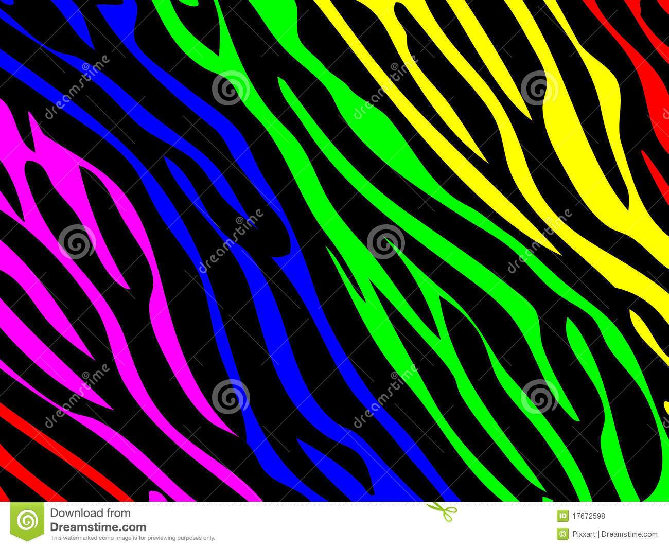 Rainbow Zebra Wallpaper Border Print