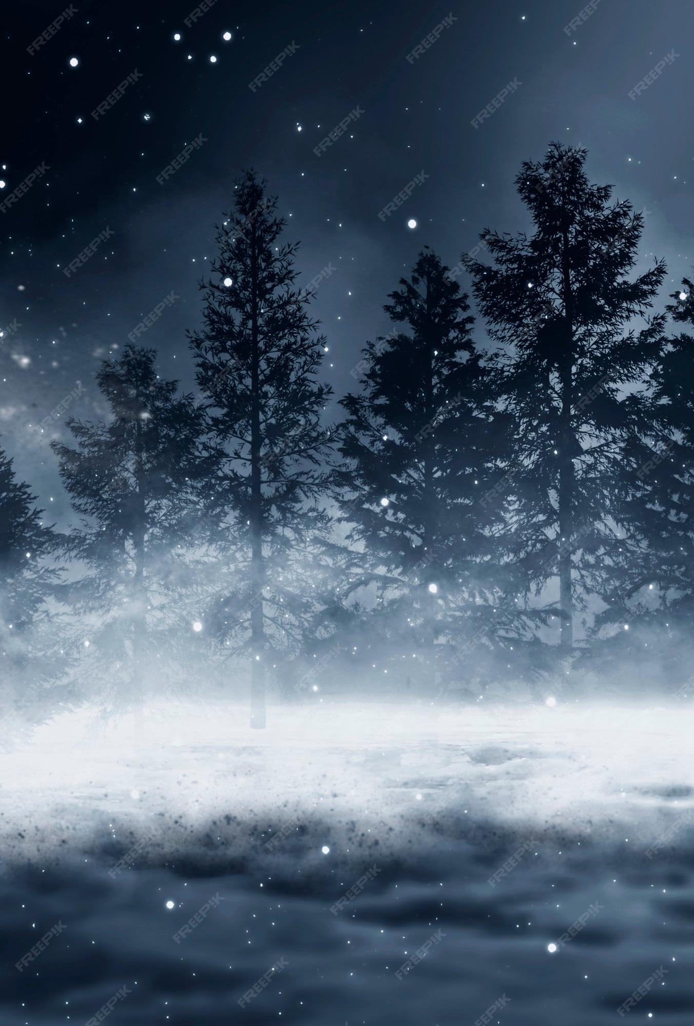 Premium Photo Dark Abstract Winter Forest Background