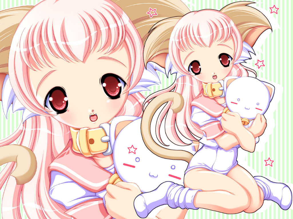 Cute Anime Chibi Cat Girl Wallpaper
