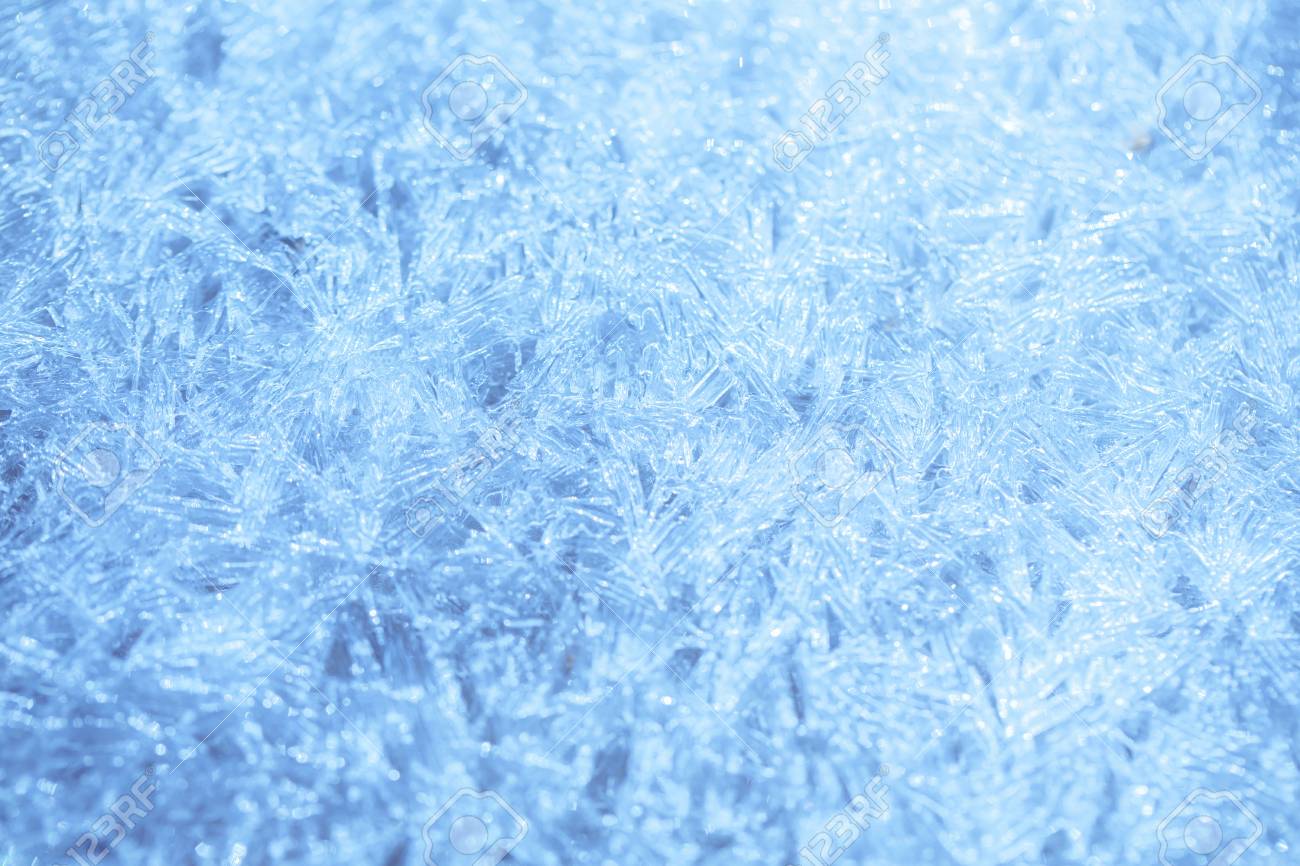 Ice Winter Background Frost Crystal Border On Christmas