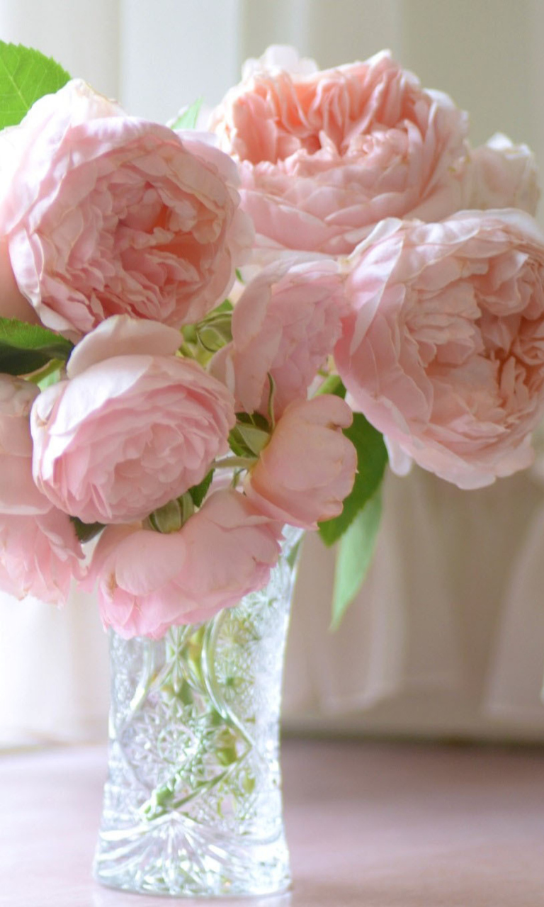 Soft Pink Peonies Bouquet Wallpaper For
