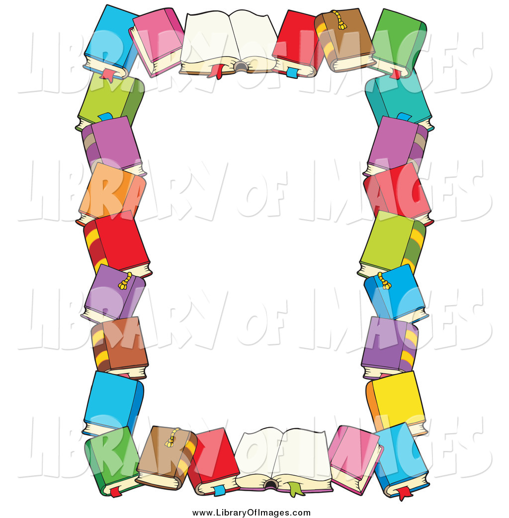 Larger Pre Clip Art Of A Border Books And Text Space By