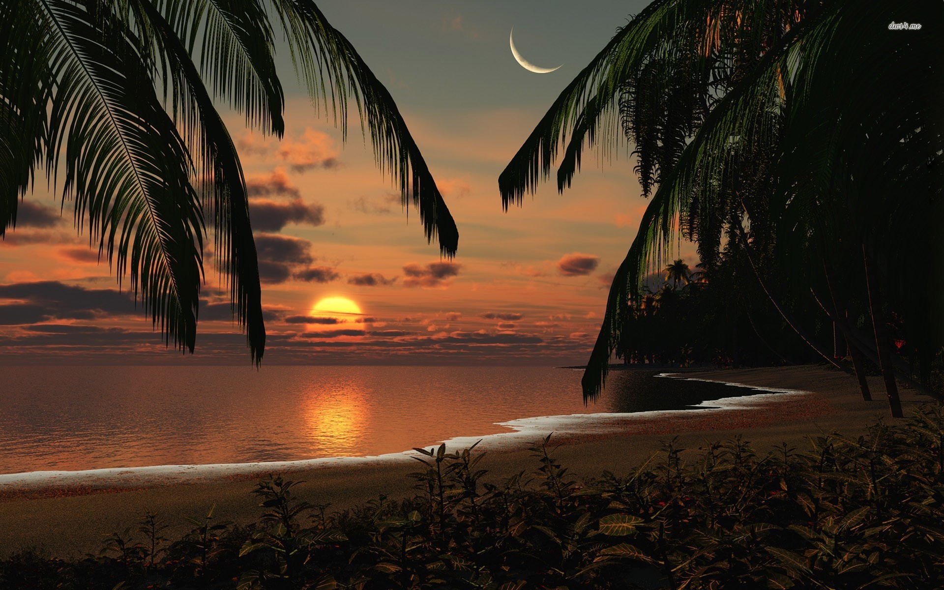 Sunset On The Beach Wallpaper Images Photos a6fj6c52   Yoanucom 1920x1200