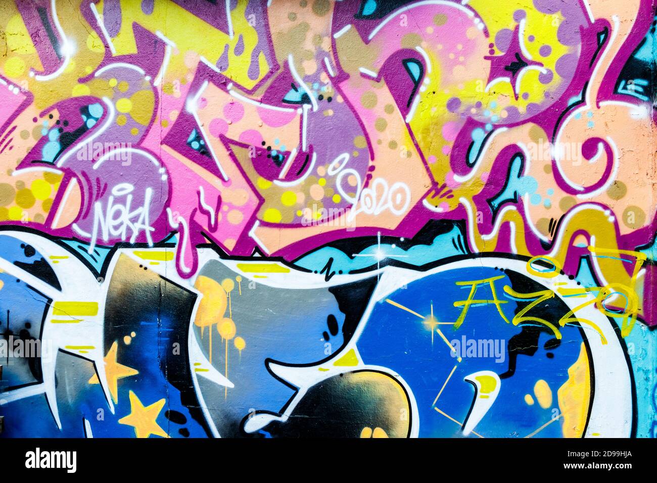 Abstract Background Of Colourful Graffiti Stock Photo