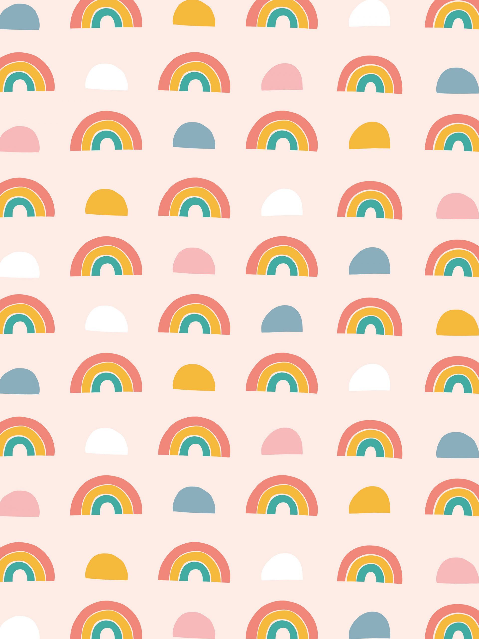 Rainbow patterned desktop tablet and phone wallpaper in 2020