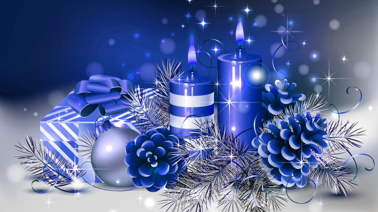 Blue Christmas Wallpaper In Holiday Celebrations