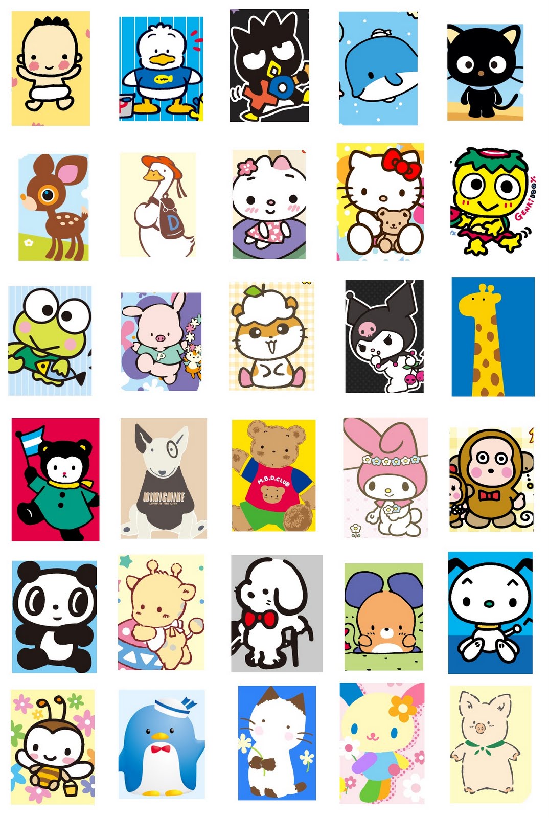 Sanrio characters list with pictures mixedup