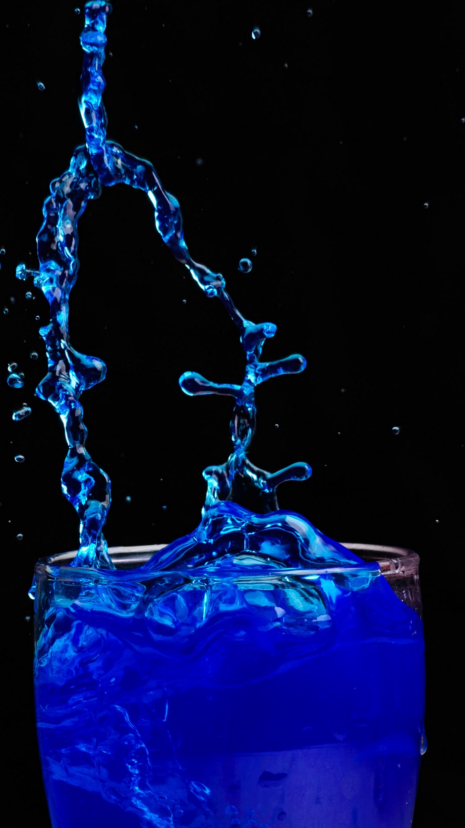 Wallpaper Spray Splash Liquid Glass Blue