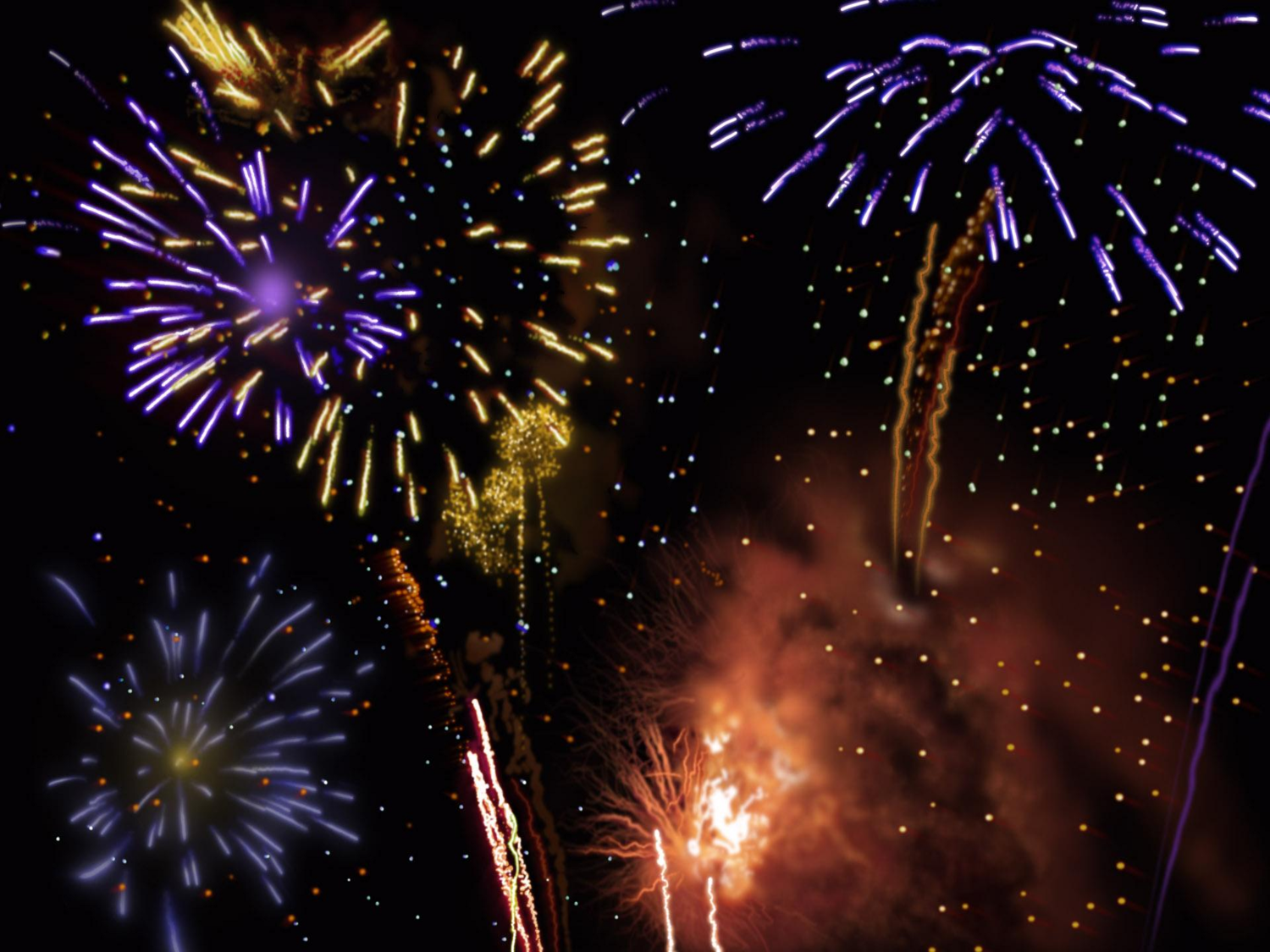 Displaying Image For Animated Fireworks White Background