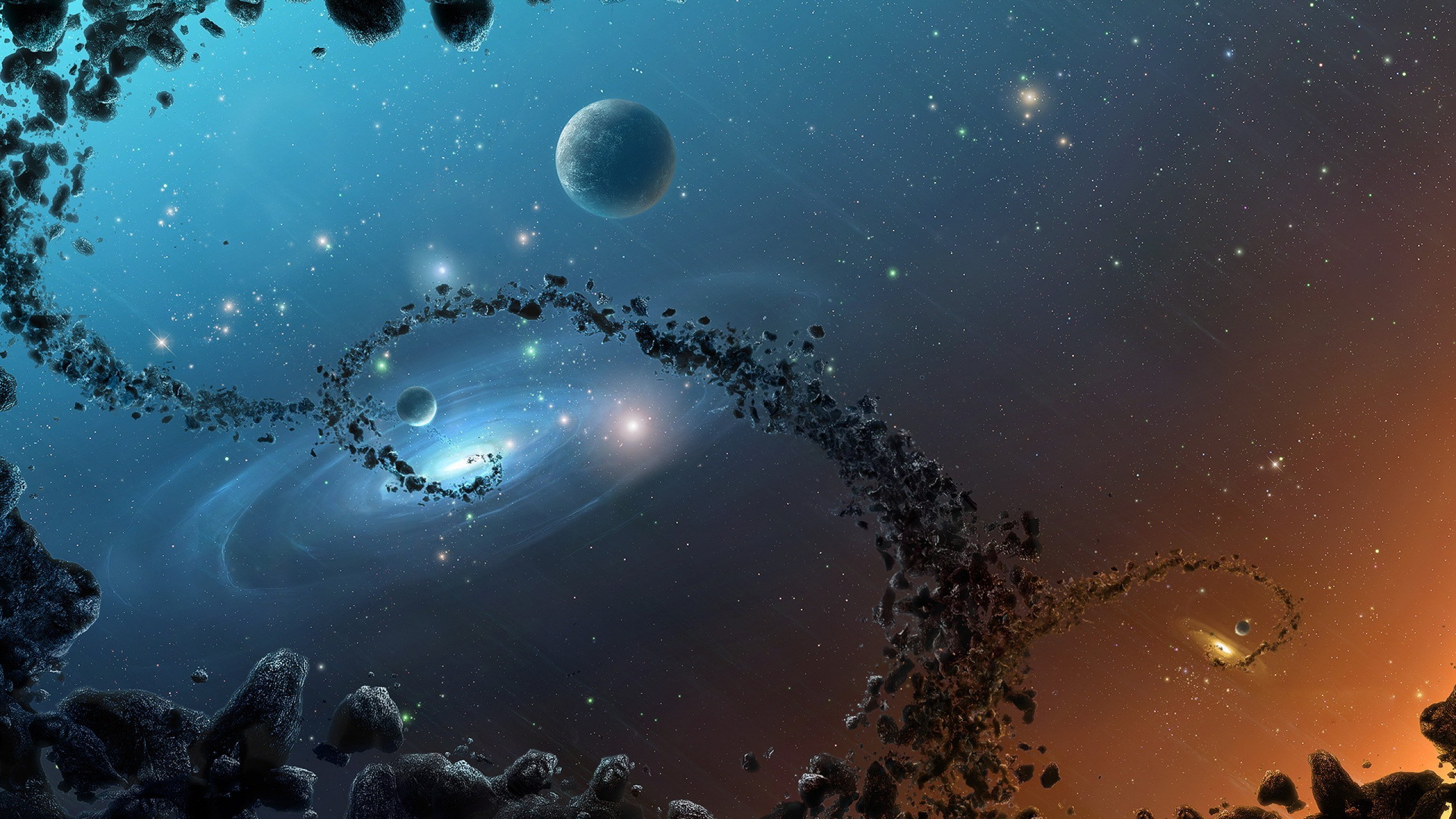 Space Galaxy Moon Wallpaper HD