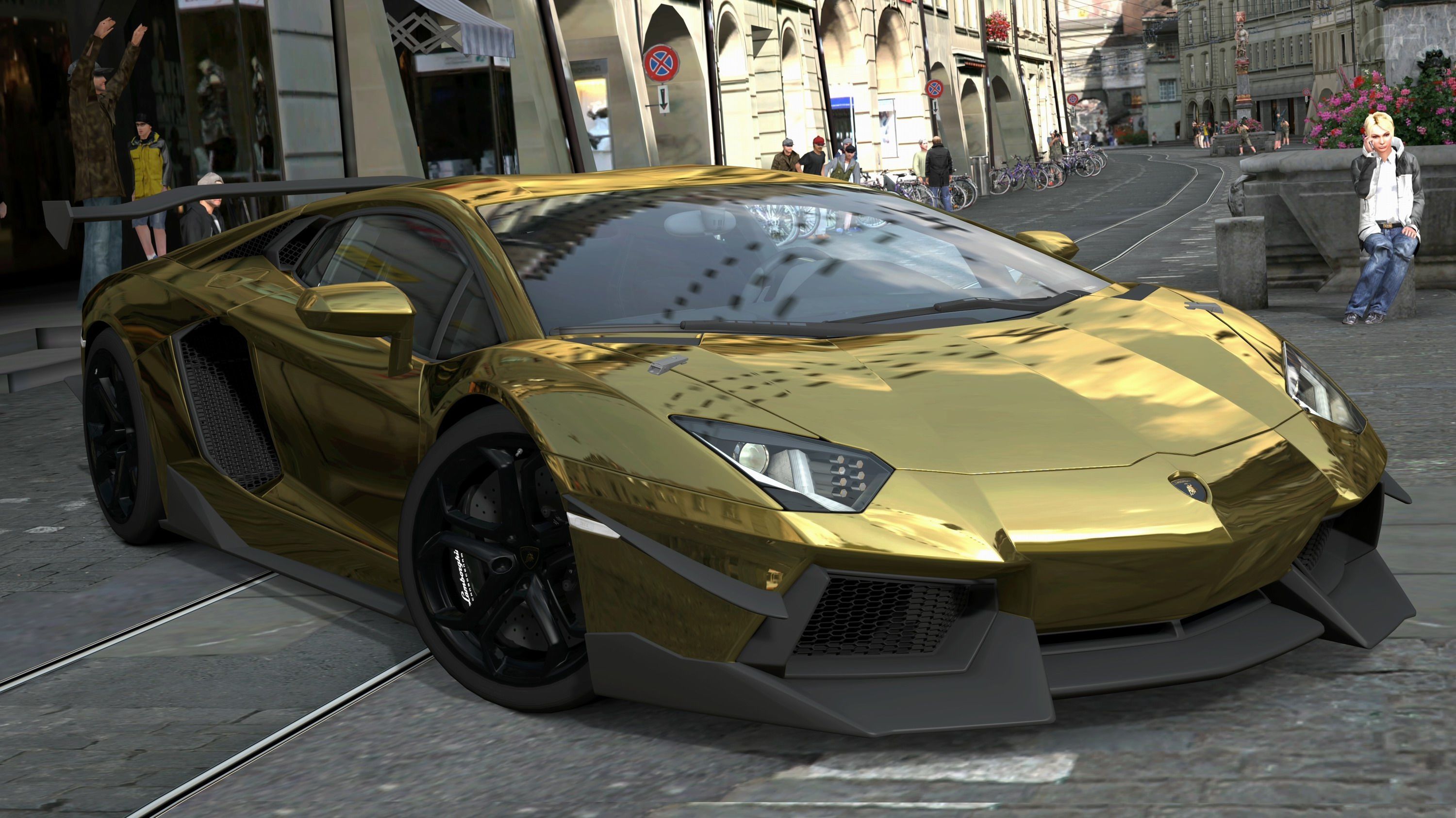 Lamborghini Aventador Gold Full HD Wallpaper Desktop Res