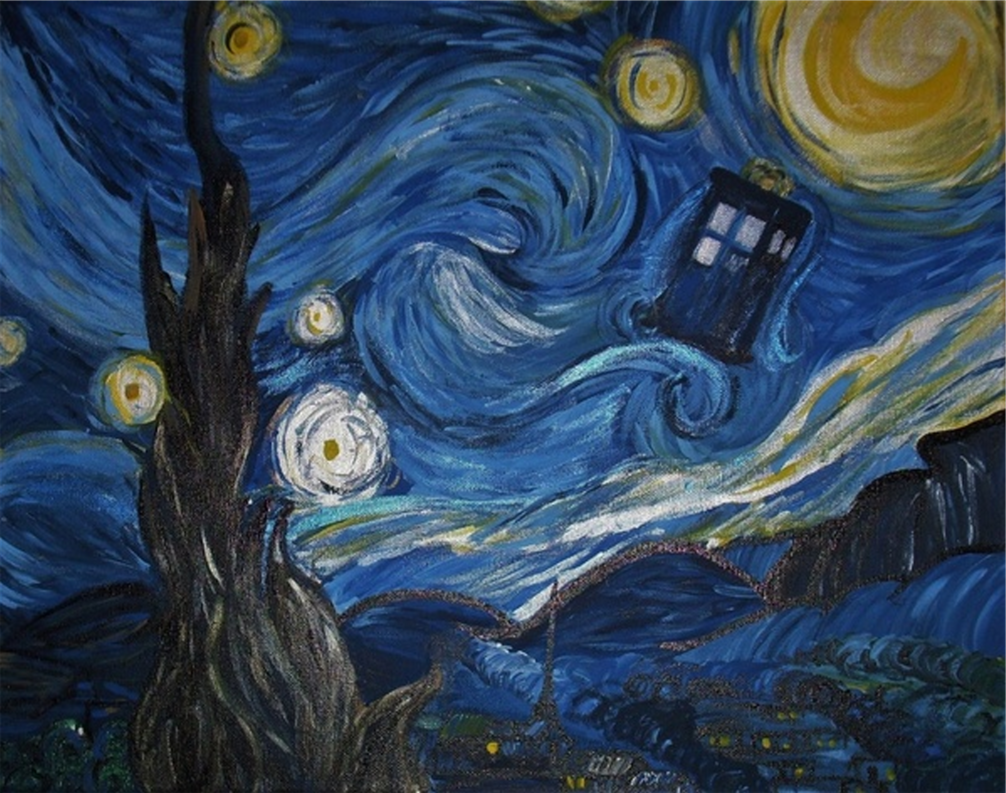 Doctor Who Van Gogh Exploding Tardis Wallpaper A Starry Night In The