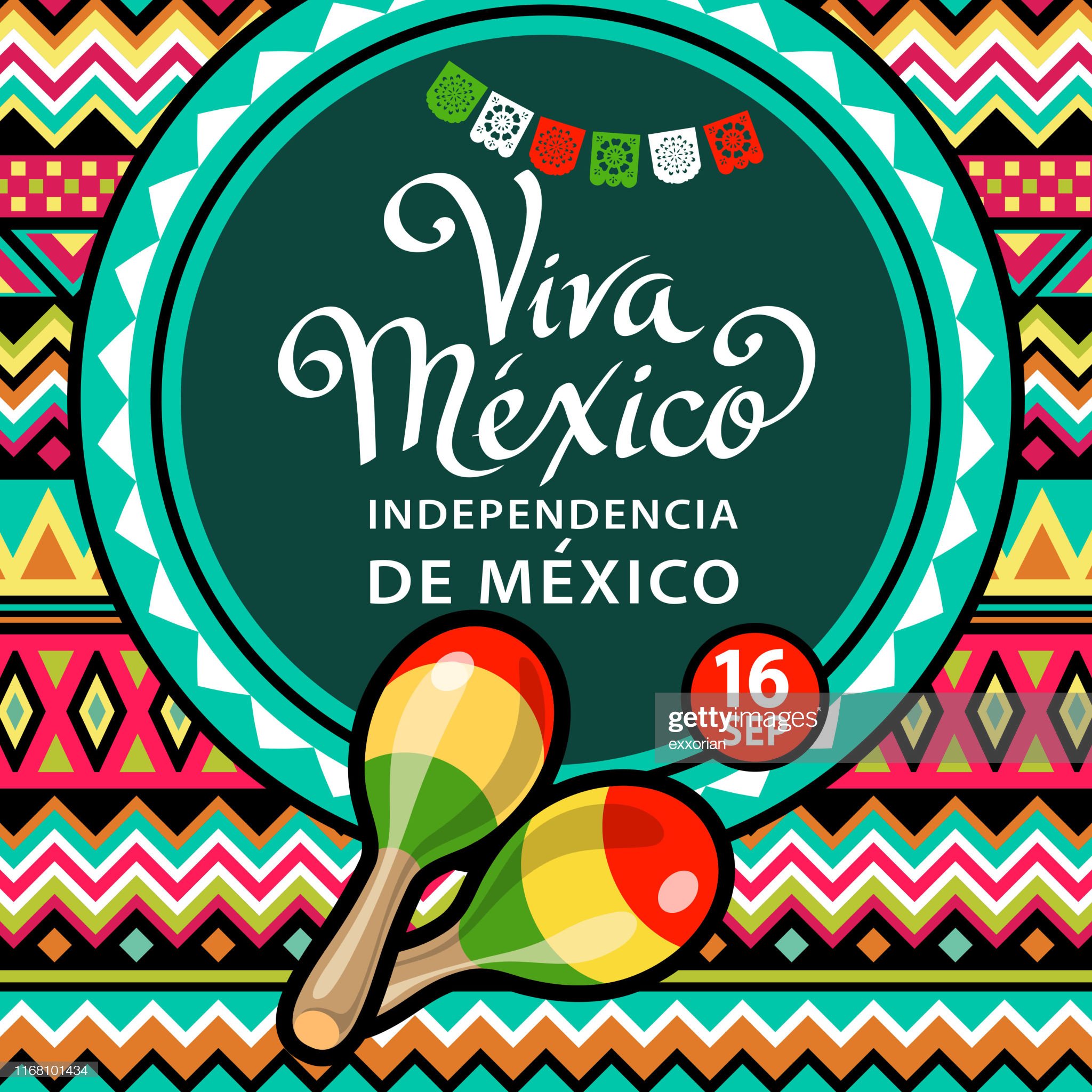 Viva Mexico Independence Celebration High Res Vector Graphic