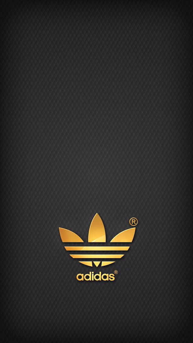 Golden Adidas On Grey Background iPhone Background