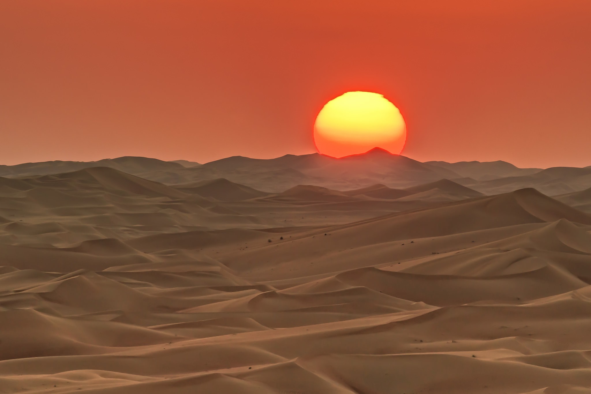 Sun Desert Landscape Wallpaper HD