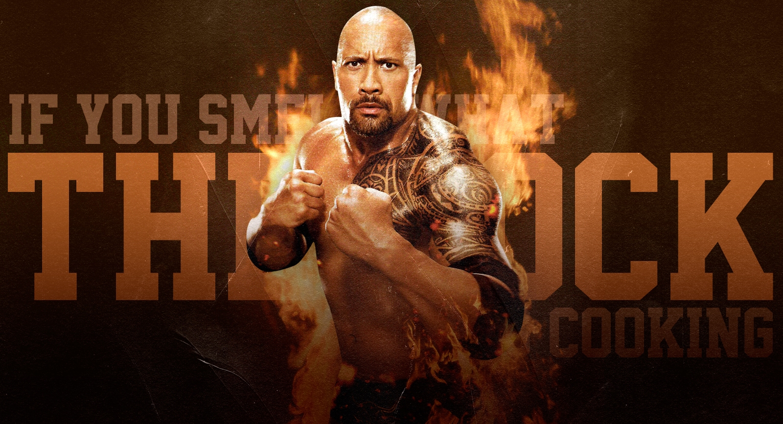 The Rock With Fire Background Wallpaper