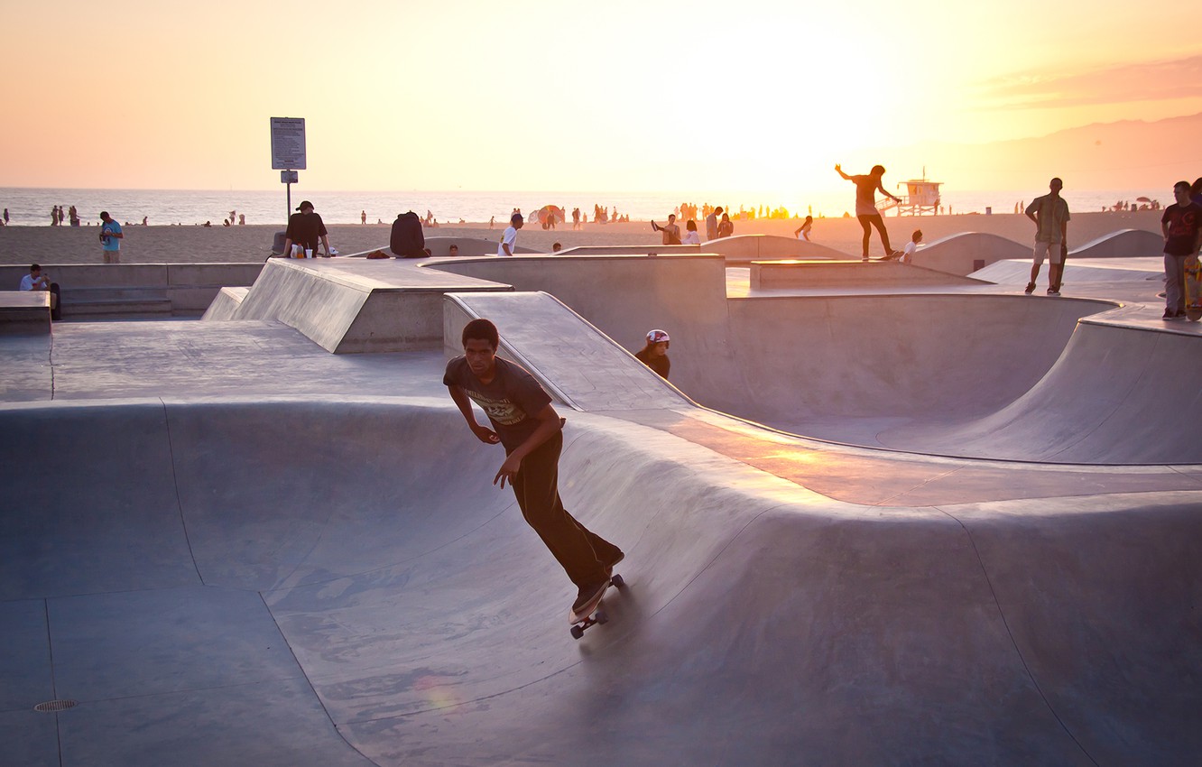 Wallpaper Summer California Sunset Usa Los Angeles Skater