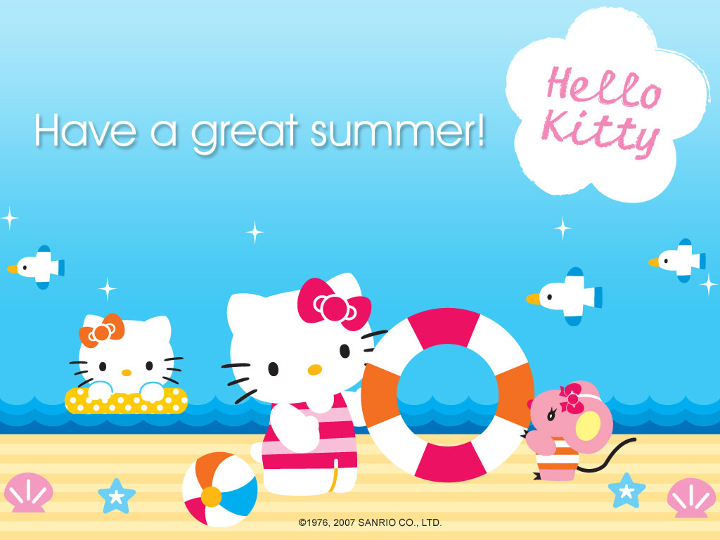 Hello Kitty Says Have A Great Summer Wallpaper