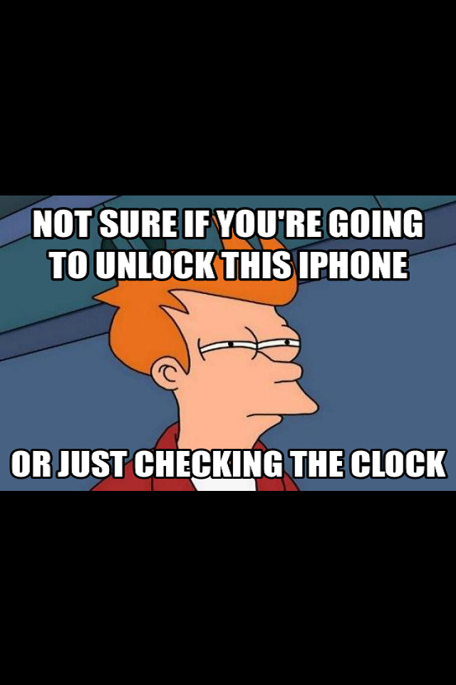 Fry Unlock Meme iPhone Wallpaper