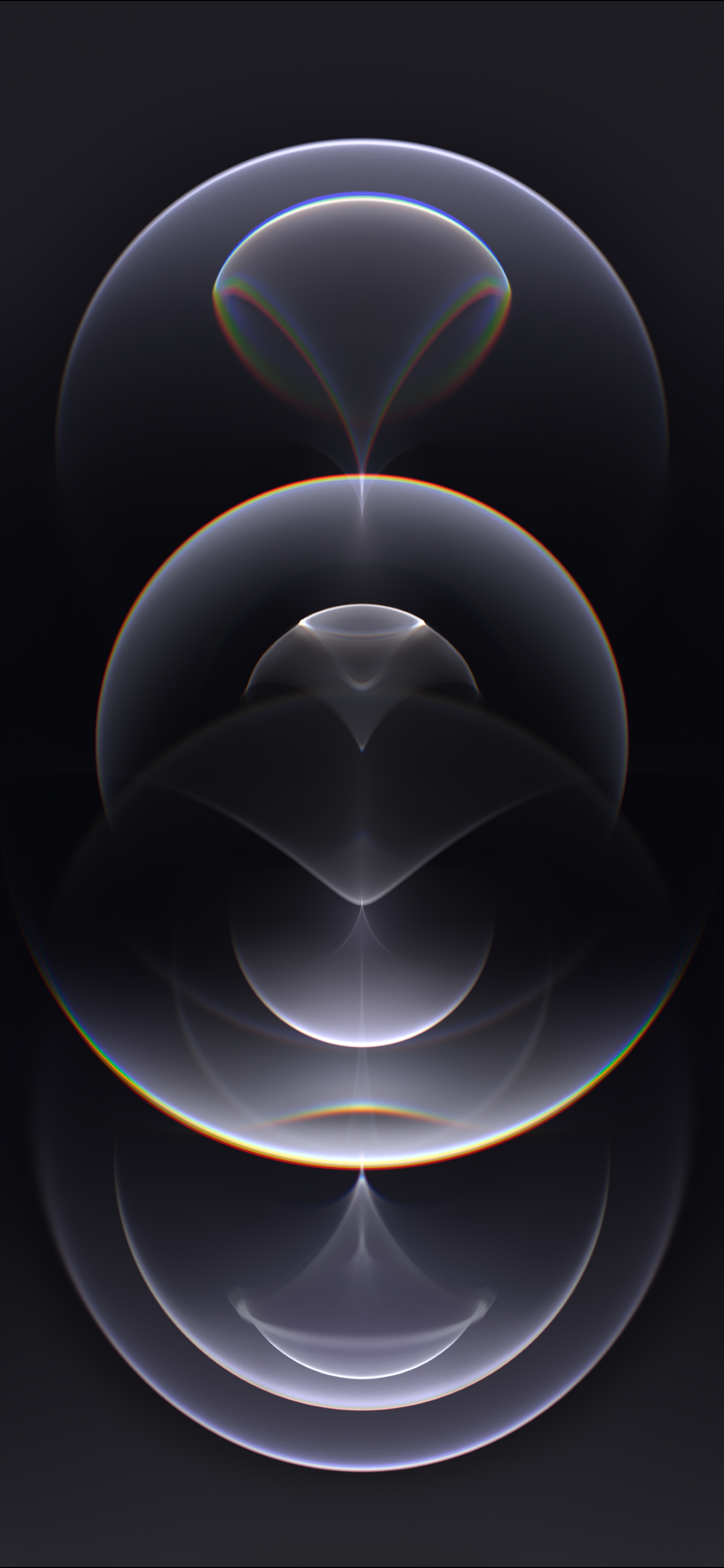 Abstract iPhone Pro 4k Wallpaper with glowing orbs and subtle rainbow hues