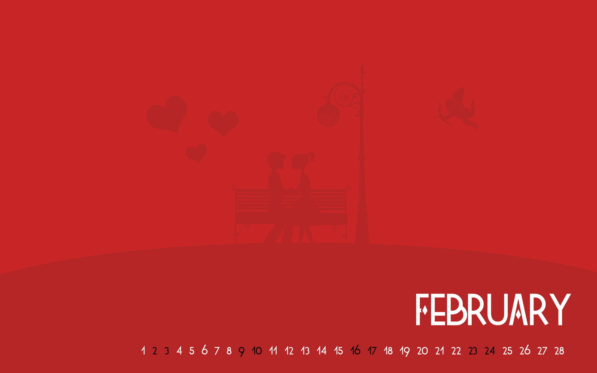 February Valentine Calendar Wallpaper HD