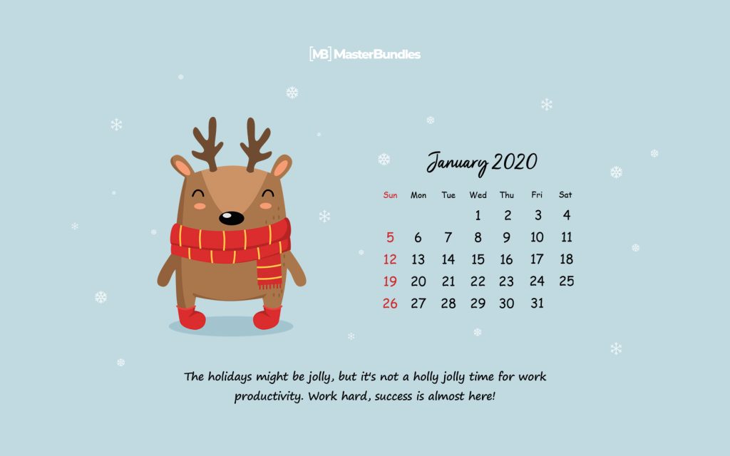 January Printable Calendar Wallpaper New Year