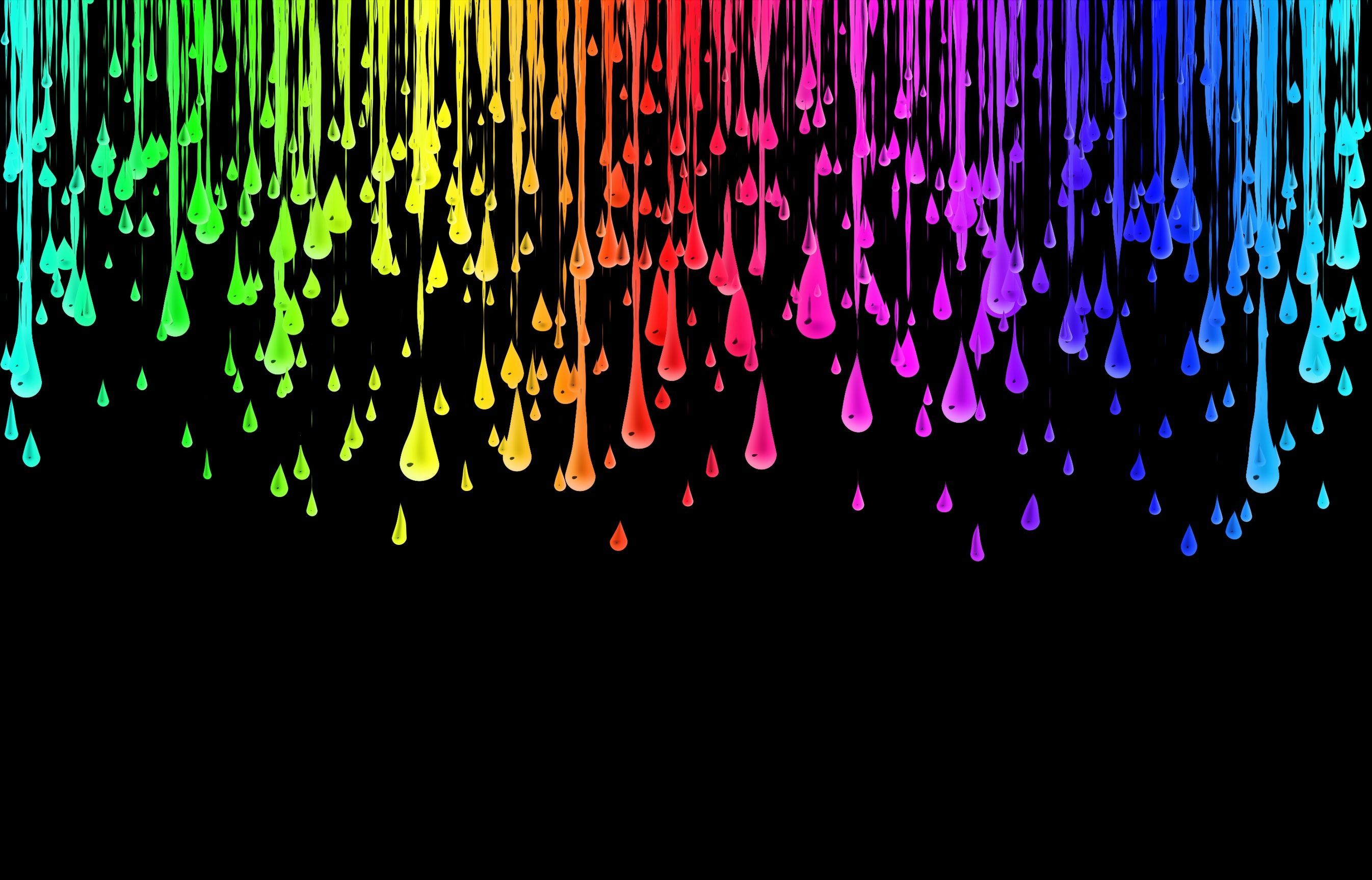 Rain Color Artistic Wallpaper Black Background