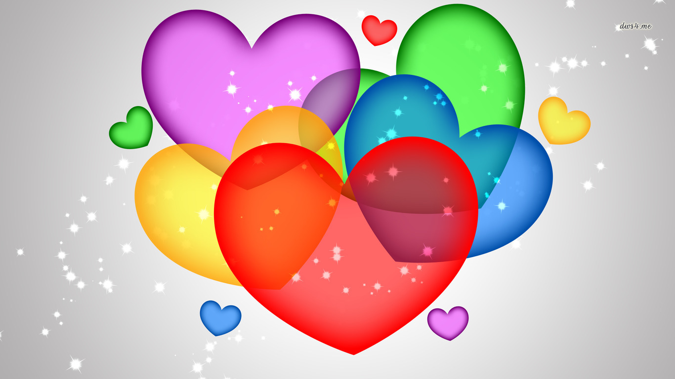 Colorful Hearts Wallpaper
