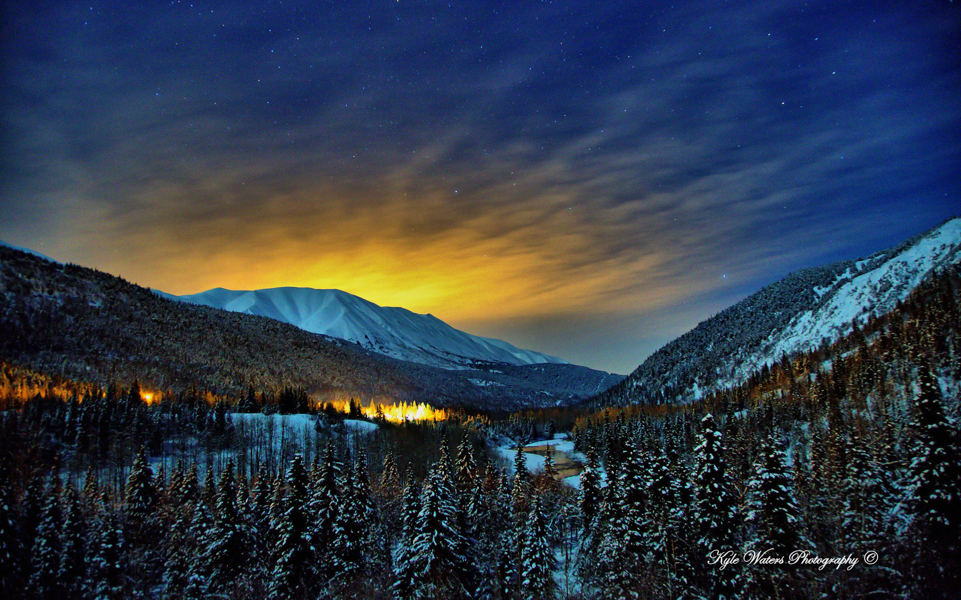 Alaska Winter Nights Wallpaper Hd