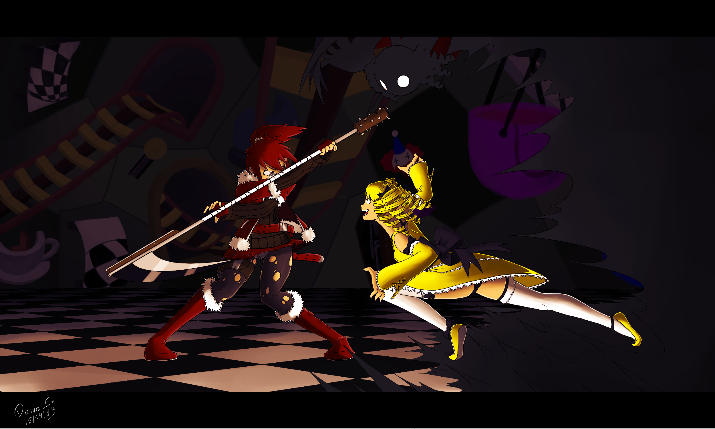 Red Girl Vs Yellow Queen By Deiveex