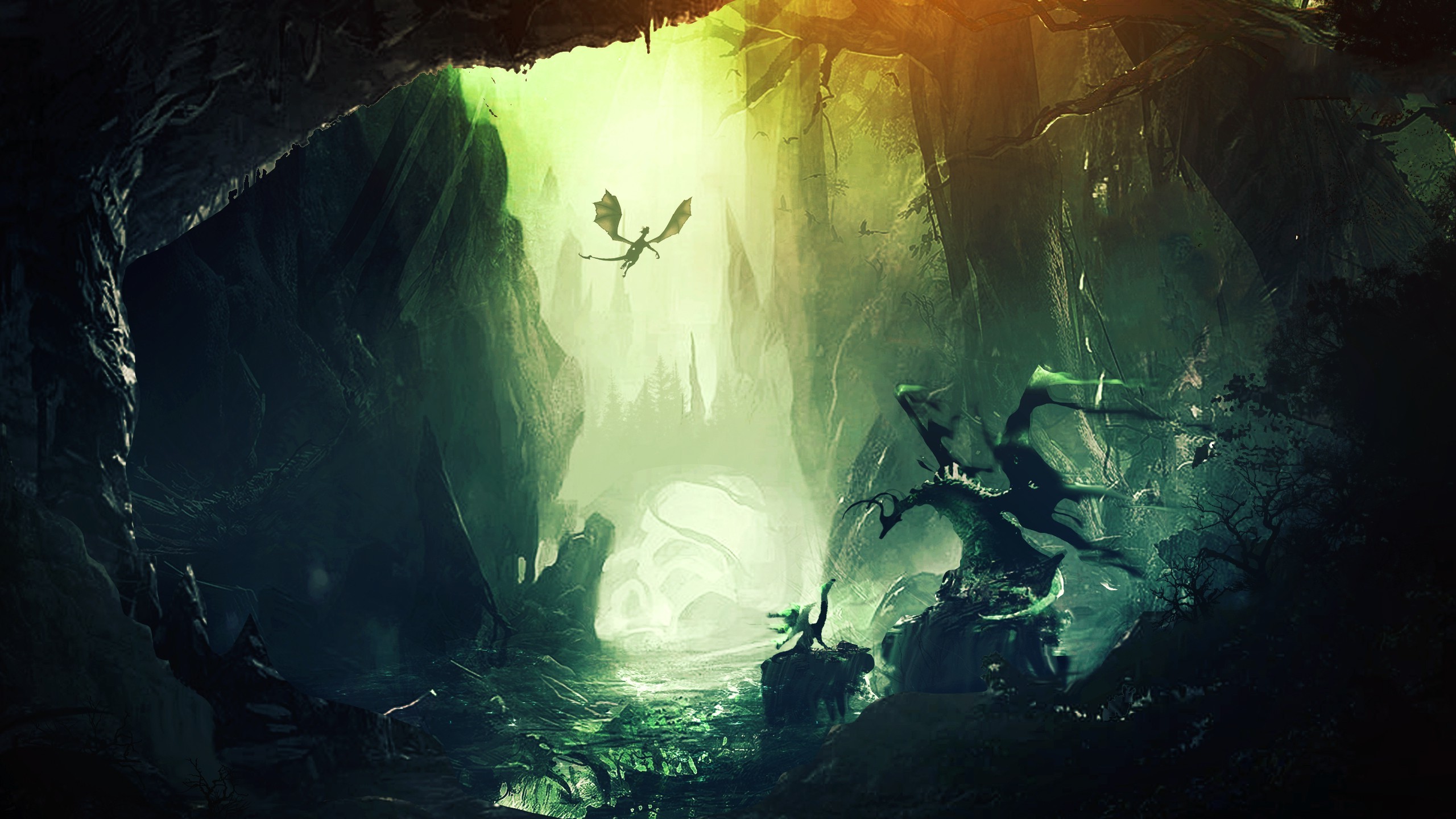 artwork Fantasy Art Digital Art Dragon Forest