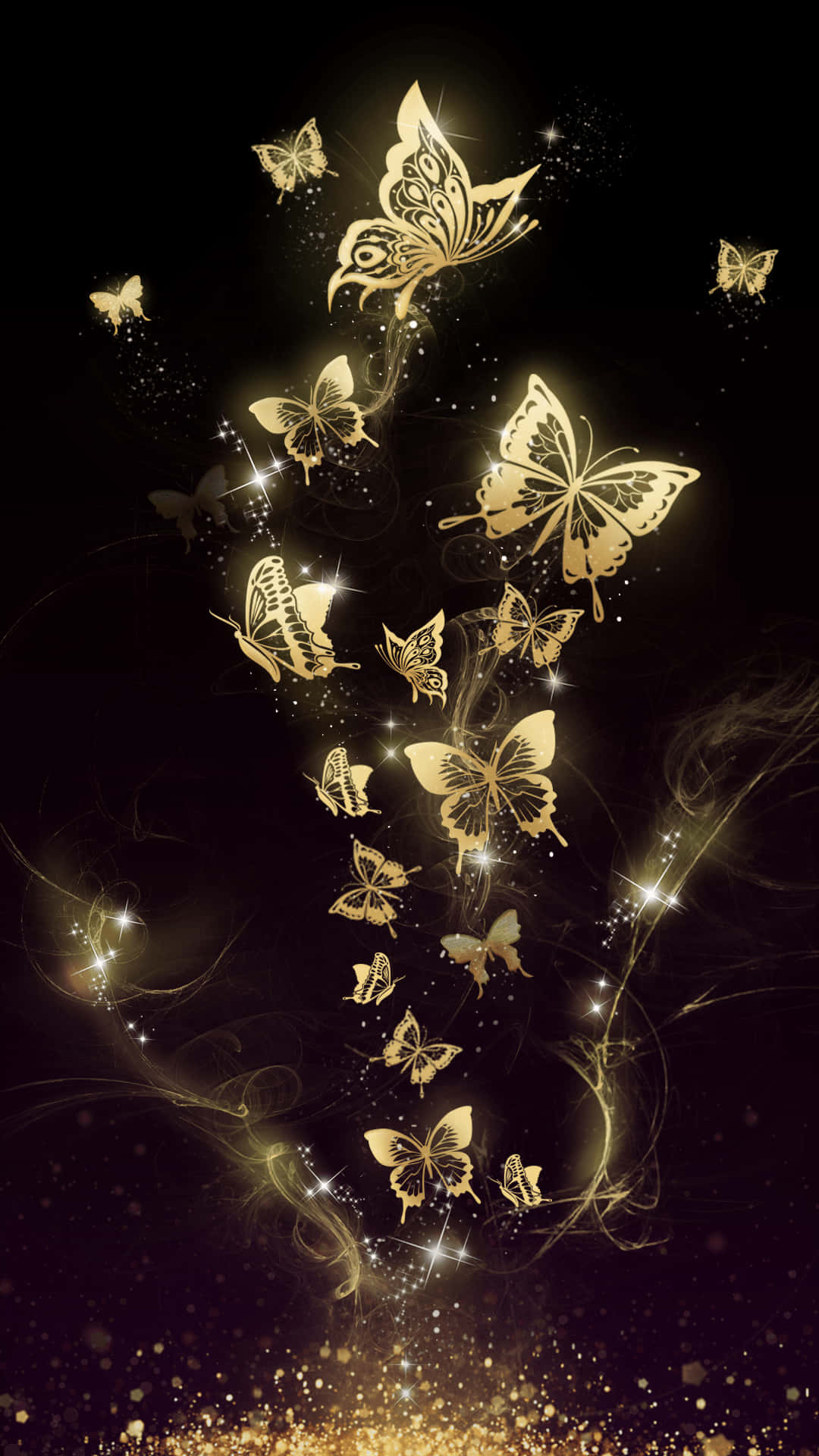 Add A Magical Touch To Your Look With Glitter Butterfly Wallpaper