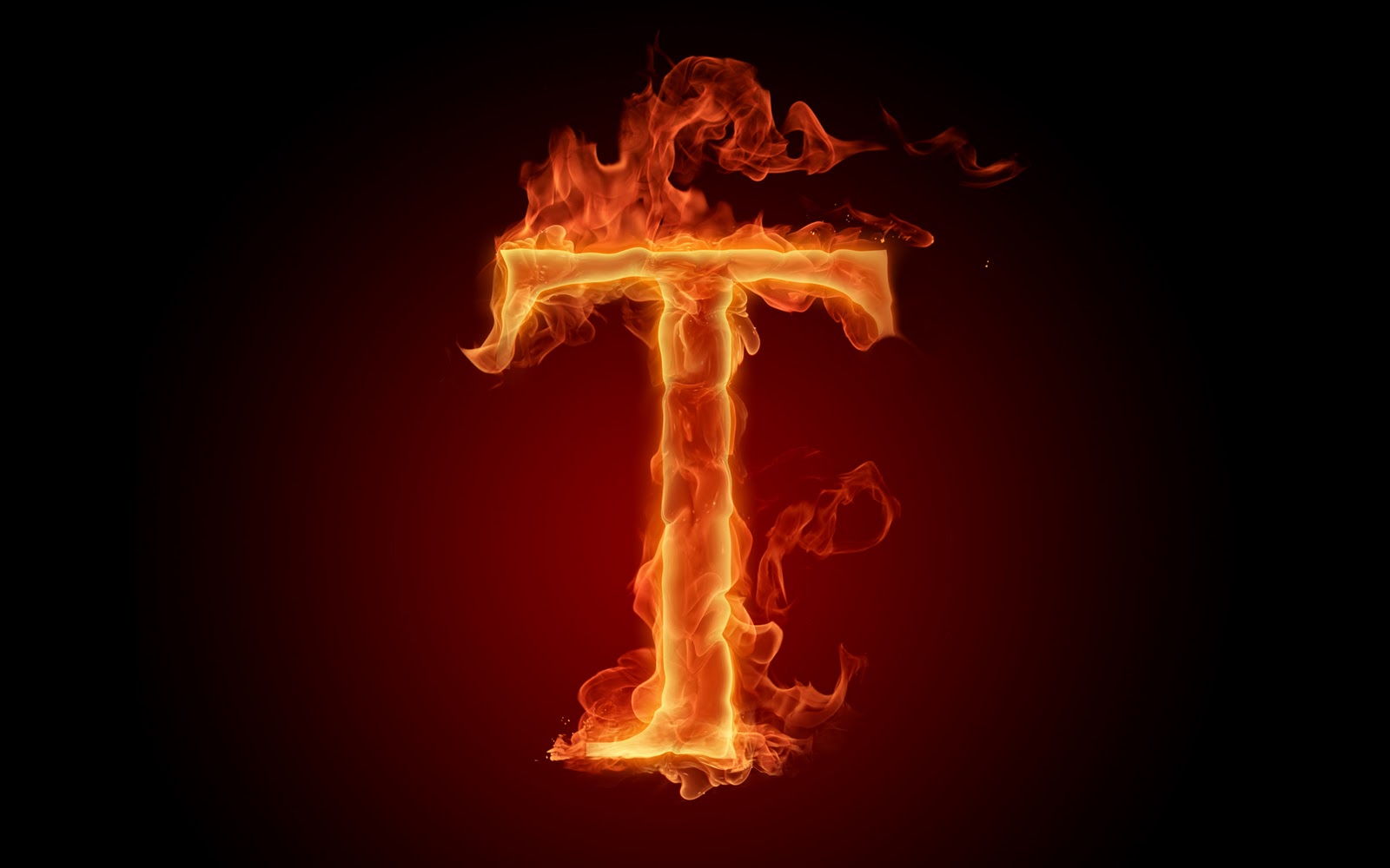 The Fiery English Alphabet Picture T Wallpaper